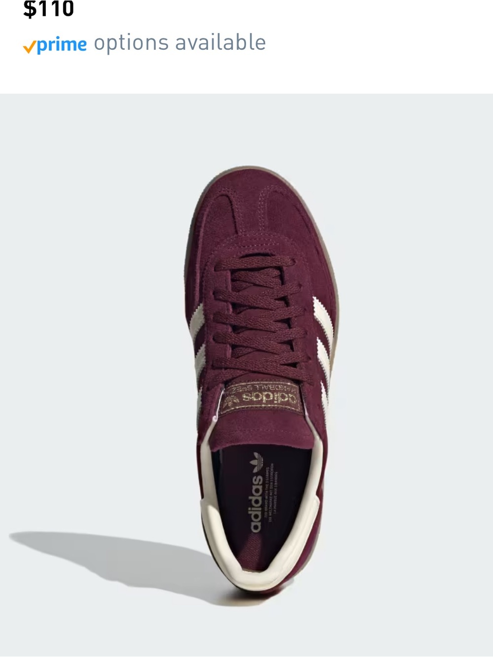 adidas Handball Spezial Sneakers — Burgundy & Cream - Picture 2 of 5